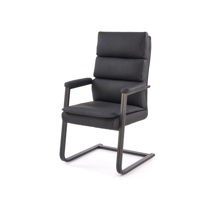 Fotel konferencyjny nowoczesny, czarny z eko skóry