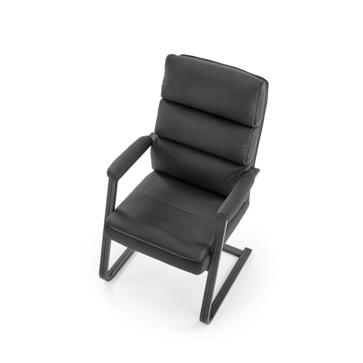 Fotel konferencyjny nowoczesny, czarny z eko skóry
