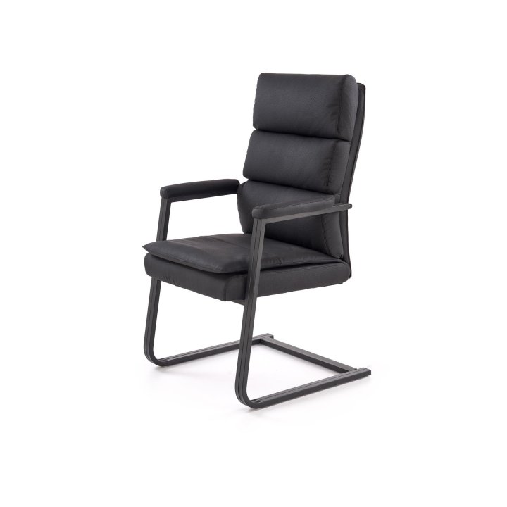 Fotel konferencyjny nowoczesny, czarny z eko skóry