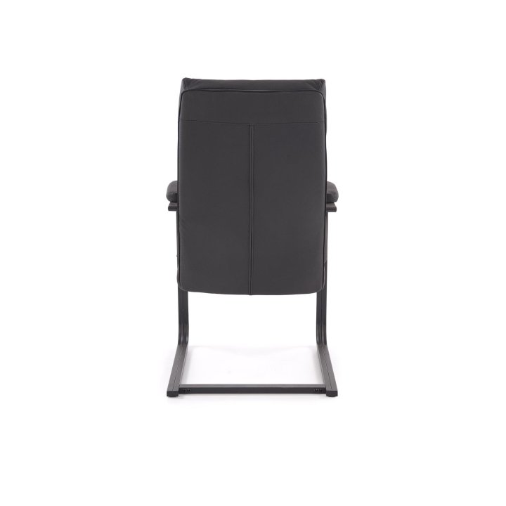 Fotel konferencyjny nowoczesny, czarny z eko skóry