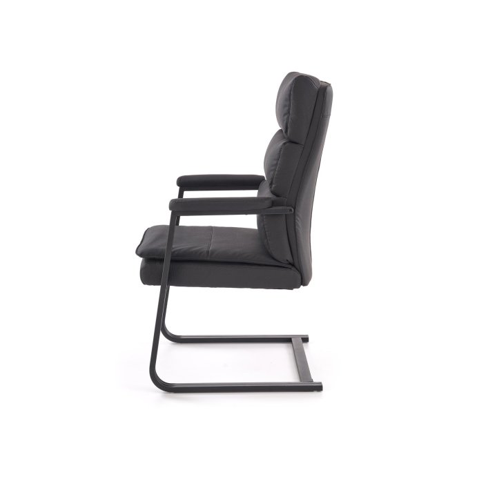 Fotel konferencyjny nowoczesny, czarny z eko skóry