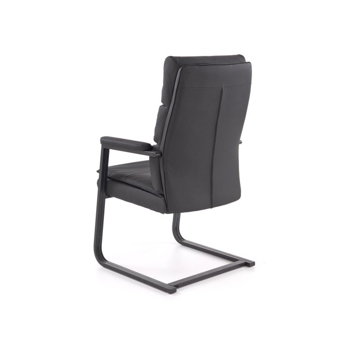 Fotel konferencyjny nowoczesny, czarny z eko skóry