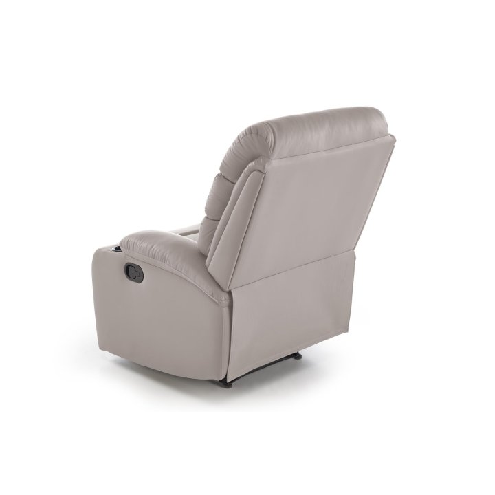 Fotel do salonu klasyczny, funkcja relax i funkcja schowka, kolor beżowy, eko skóra