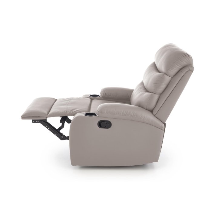 Fotel do salonu klasyczny, funkcja relax i funkcja schowka, kolor beżowy, eko skóra