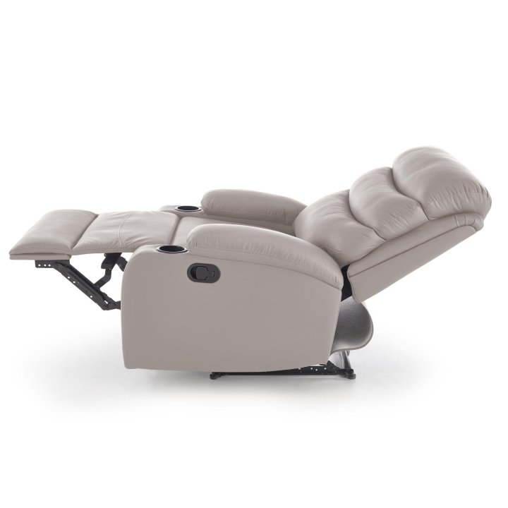 Fotel do salonu klasyczny, funkcja relax i funkcja schowka, kolor beżowy, eko skóra