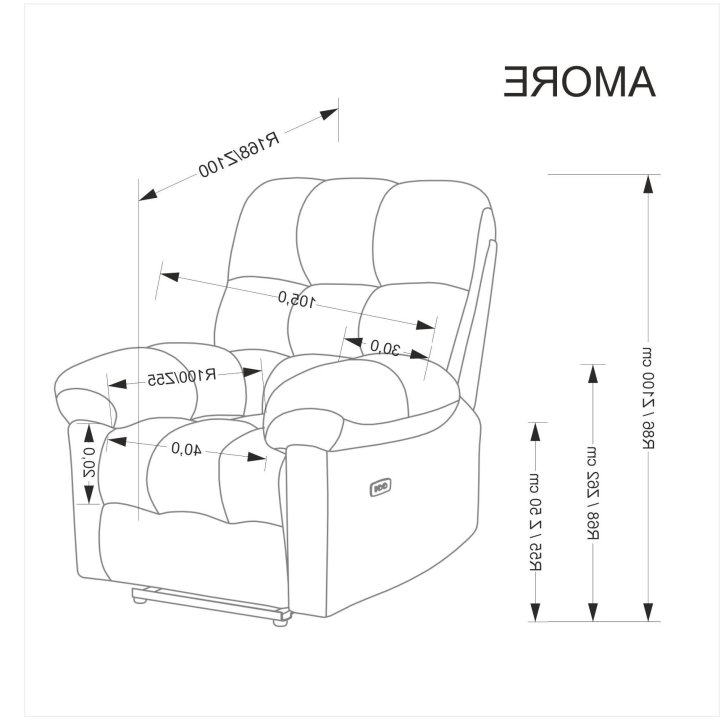 Duży miękki Fotel do salonu, klasyczny, funkcja relax, w kolorze popielatym