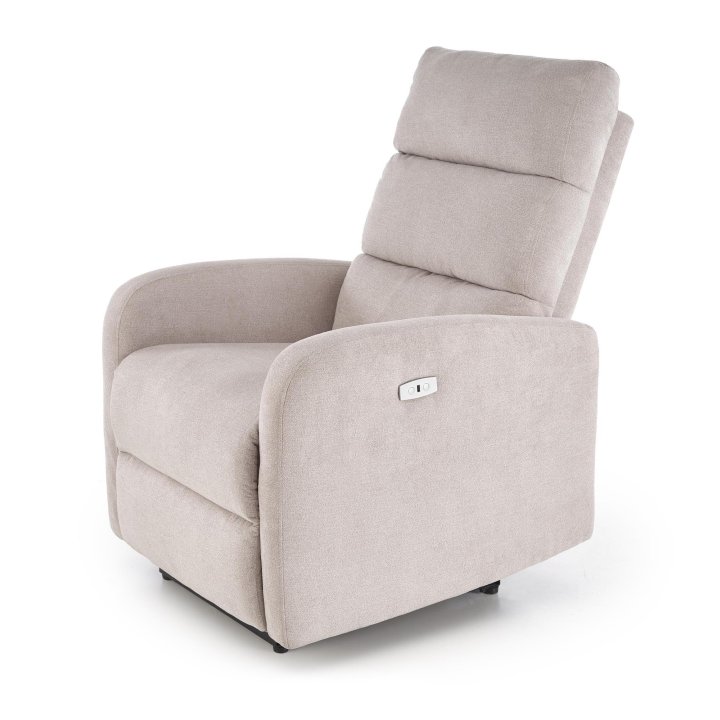 Rozkładany Fotel do salonu z funkcją masażu i funkcją relax, w kolorze beżowym