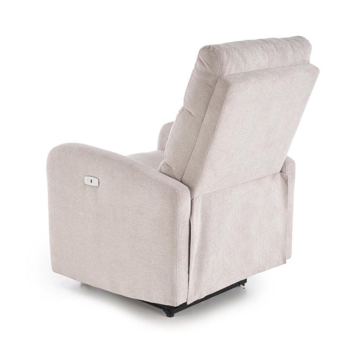 Rozkładany Fotel do salonu z funkcją masażu i funkcją relax, w kolorze beżowym