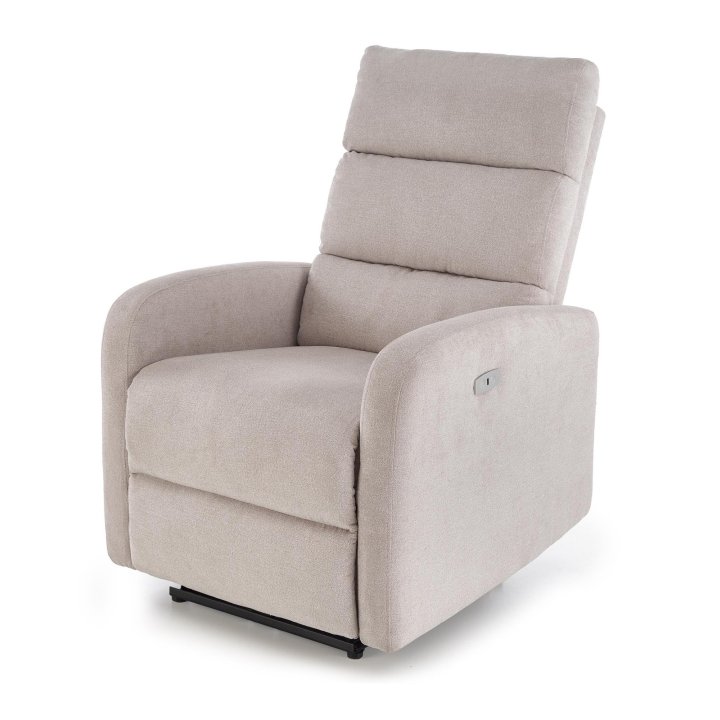 Rozkładany Fotel do salonu z funkcją masażu i funkcją relax, w kolorze beżowym