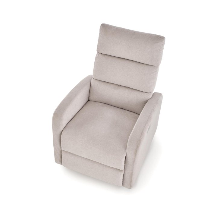 Rozkładany Fotel do salonu z funkcją masażu i funkcją relax, w kolorze beżowym