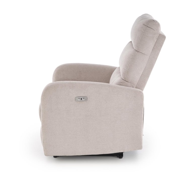 Rozkładany Fotel do salonu z funkcją masażu i funkcją relax, w kolorze beżowym