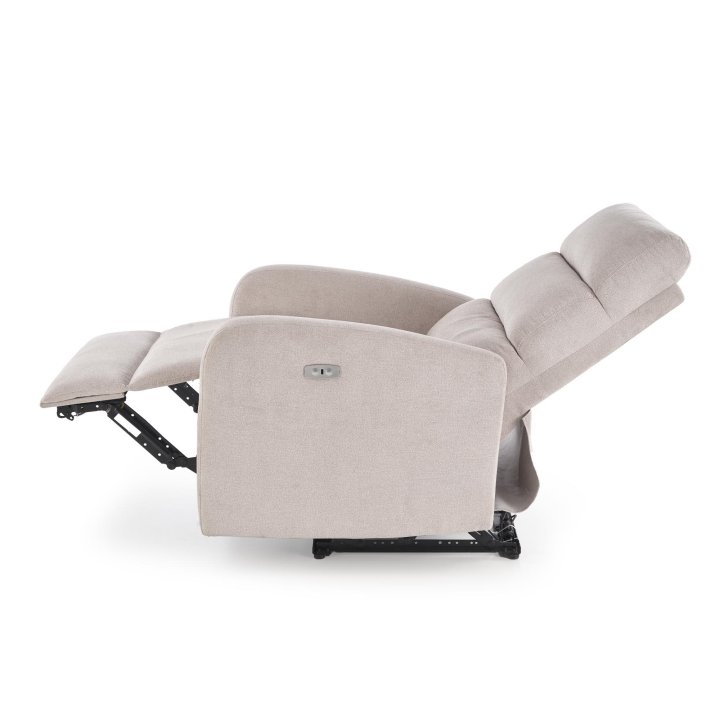 Rozkładany Fotel do salonu z funkcją masażu i funkcją relax, w kolorze beżowym