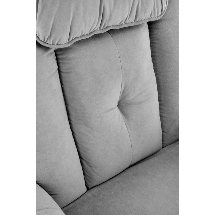 Fotel do salonu, rozkładany, funkcja relax i pionizacji kolor popielaty z miękkimi podłokietnikami, tkanina MAVEL, tkanina velvet