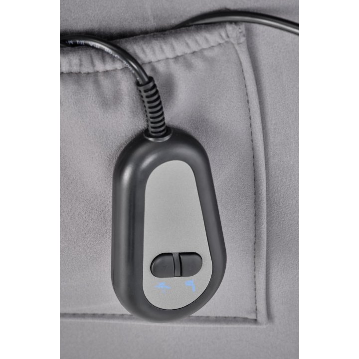 Fotel do salonu, klasyczny, kolor popielaty, rozkładany, tkanina velvet, funkcja relax i pionizacji