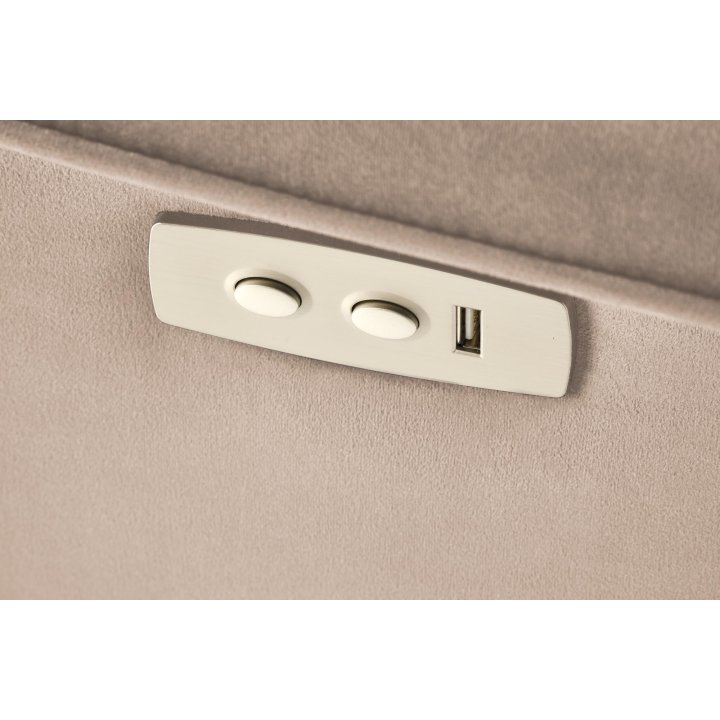 Fotel do salonu z funkcją masażu i pionizacji, kolor beżowy, tkanina velvet