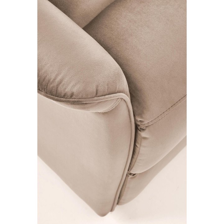 Fotel do salonu z funkcją masażu i pionizacji, kolor beżowy, tkanina velvet