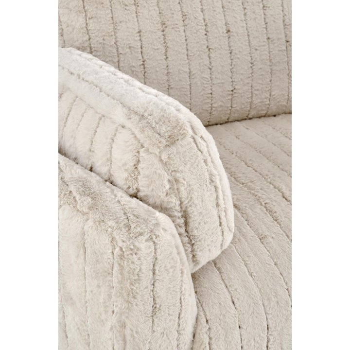 Fotel do salonu rozkładany kolor beżowy, szeroki, oparcie i siedzisko z przeszyciami, funkcja relax