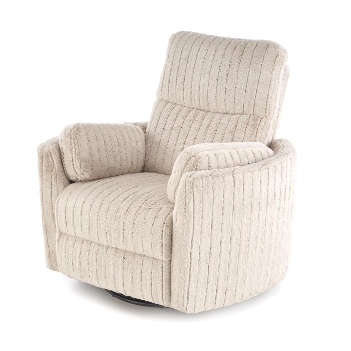 Fotel do salonu rozkładany kolor beżowy, szeroki, oparcie i siedzisko z przeszyciami, funkcja relax