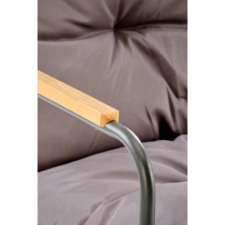 Zestaw ogrodowy, nowoczesny ze stolikiem, z brązowymi poduszkami