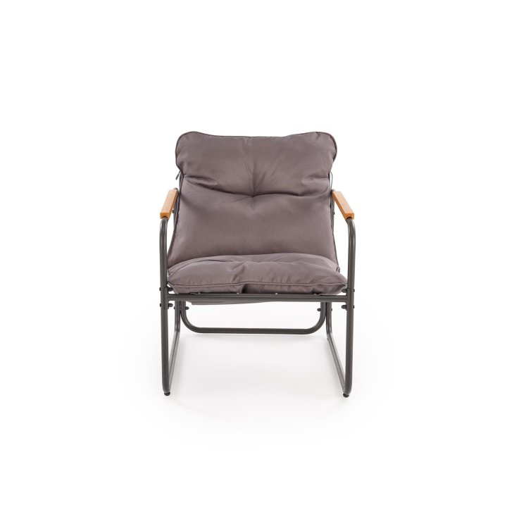 Zestaw ogrodowy, nowoczesny ze stolikiem, z brązowymi poduszkami