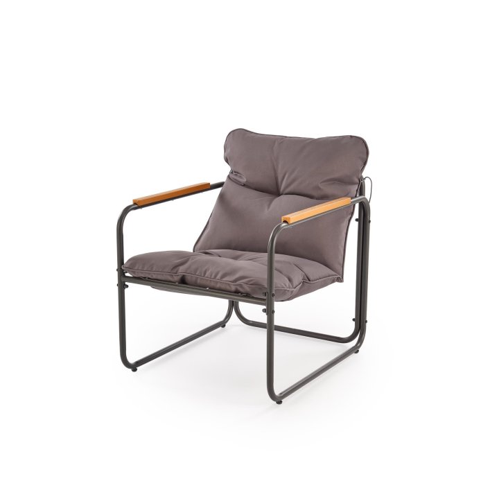 Zestaw ogrodowy, nowoczesny ze stolikiem, z brązowymi poduszkami