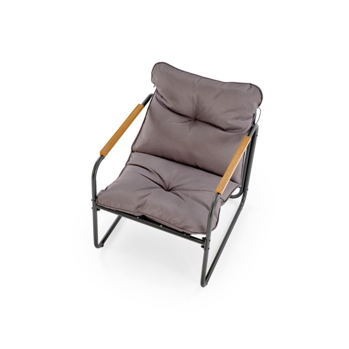 Zestaw ogrodowy, nowoczesny ze stolikiem, z brązowymi poduszkami