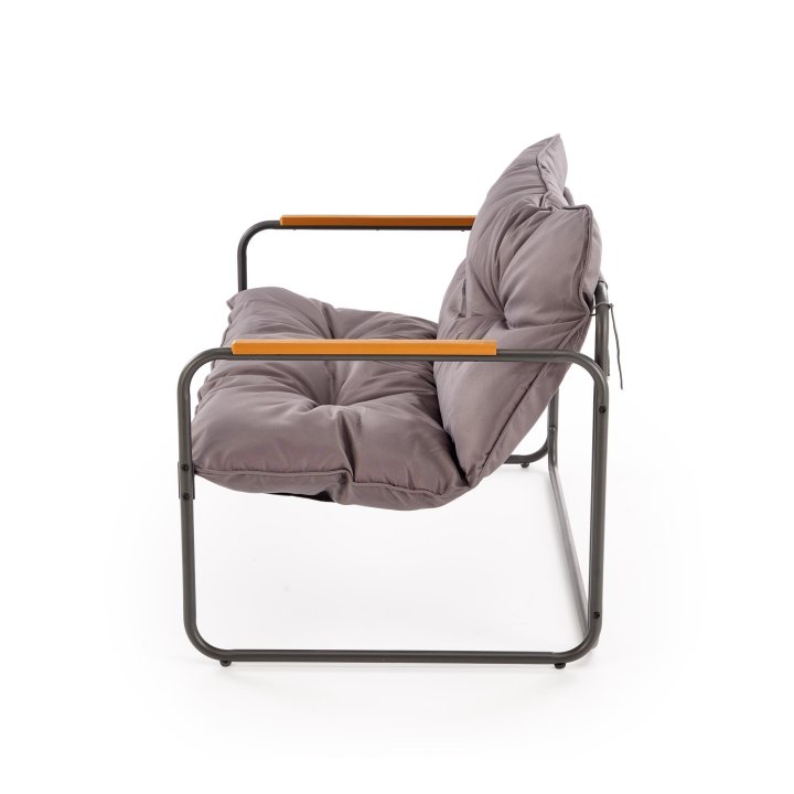 Zestaw ogrodowy, nowoczesny ze stolikiem, z brązowymi poduszkami