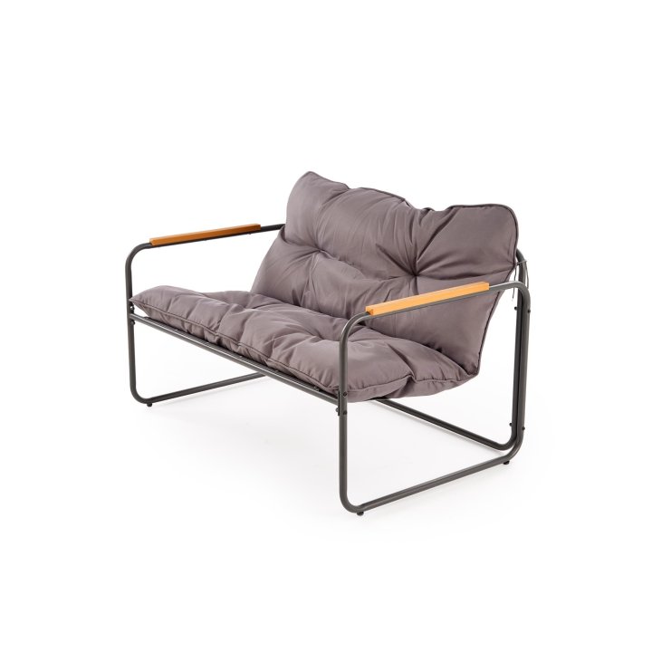 Zestaw ogrodowy, nowoczesny ze stolikiem, z brązowymi poduszkami