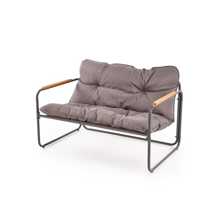 Zestaw ogrodowy, nowoczesny ze stolikiem, z brązowymi poduszkami