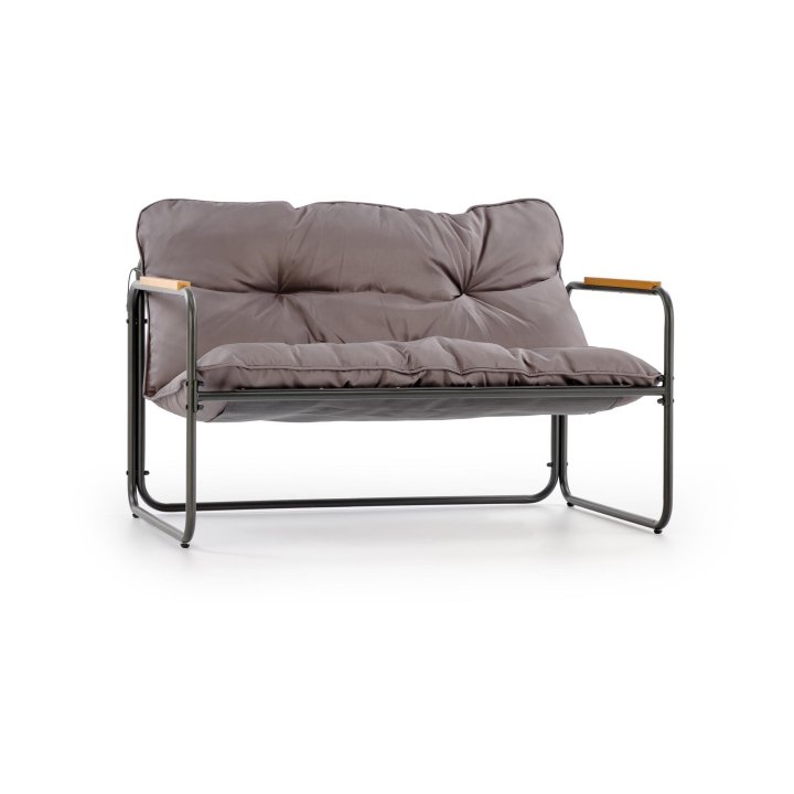 Zestaw ogrodowy, nowoczesny ze stolikiem, z brązowymi poduszkami