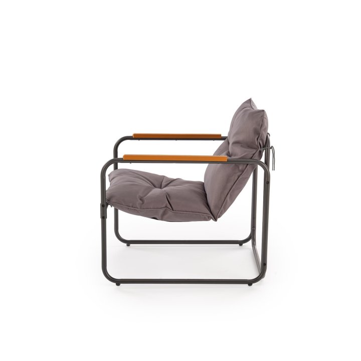 Zestaw ogrodowy, nowoczesny ze stolikiem, z brązowymi poduszkami