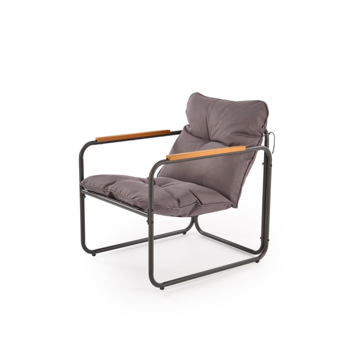 Zestaw ogrodowy, nowoczesny ze stolikiem, z brązowymi poduszkami