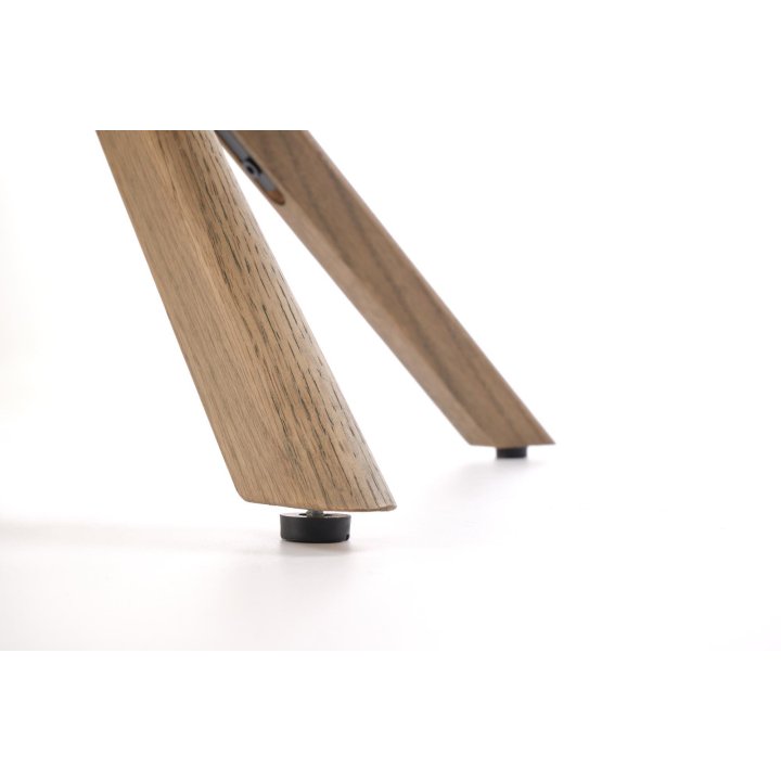 Krzesło do salonu z obrotowym siedziskiem, podłokietnikami i nogami z drewna dębowego