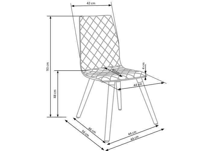 Krzesło pikowane do jadalni materiałowe z prostymi nogami w kolorze buk