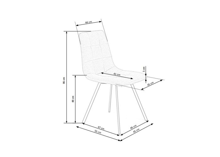 Krzesło do jadalni beżowe pikowane na prostych nogach