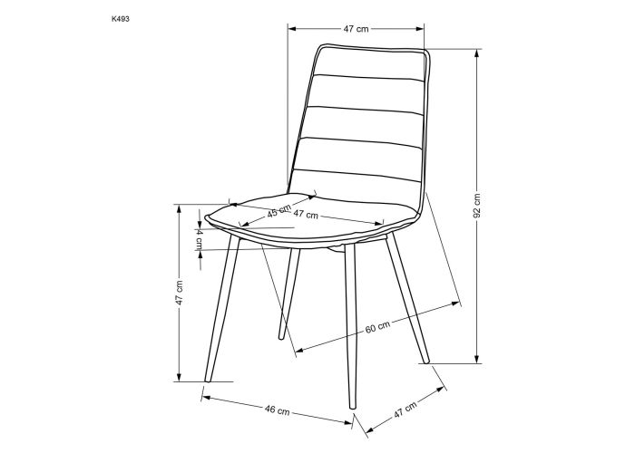 Beżowe krzesło do jadalni tapicerowane o minimalistycznym designie z czarnymi nogami