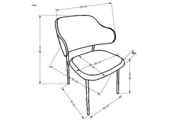 Dwukolorowe krzesło do jadalni w odcieniach szarości - z eleganckim - nowoczesnym designem