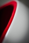 Fotel obrotowy Ovalia Chair D2.DESIGN wełniany biało-czerwony nowoczesny - D2 DESIGN