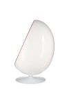 Fotel obrotowy Ovalia Chair D2.DESIGN wełniany biało-czerwony nowoczesny - D2 DESIGN