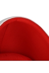 Fotel obrotowy Ovalia Chair D2.DESIGN wełniany biało-czerwony nowoczesny - D2 DESIGN