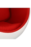 Fotel obrotowy Ovalia Chair D2.DESIGN wełniany biało-czerwony nowoczesny - D2 DESIGN