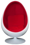 Fotel obrotowy Ovalia Chair D2.DESIGN wełniany biało-czerwony nowoczesny - D2 DESIGN