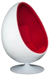 Fotel obrotowy Ovalia Chair D2.DESIGN wełniany biało-czerwony nowoczesny - D2 DESIGN