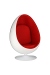 Fotel obrotowy Ovalia Chair D2.DESIGN wełniany biało-czerwony nowoczesny - D2 DESIGN