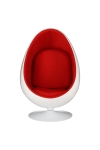 Fotel obrotowy Ovalia Chair D2.DESIGN wełniany biało-czerwony nowoczesny - D2 DESIGN
