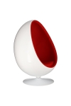 Fotel obrotowy Ovalia Chair D2.DESIGN wełniany biało-czerwony nowoczesny - D2 DESIGN