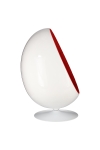 Fotel obrotowy Ovalia Chair D2.DESIGN wełniany biało-czerwony nowoczesny - D2 DESIGN