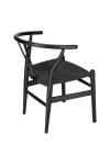 Krzesło Wicker Czarne czarny inspirowany Wishbone - D2 DESIGN