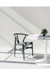 Krzesło Wicker Czarne czarny inspirowany Wishbone - D2 DESIGN