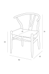 Krzesło Wicker Czarne czarny inspirowany Wishbone - D2 DESIGN